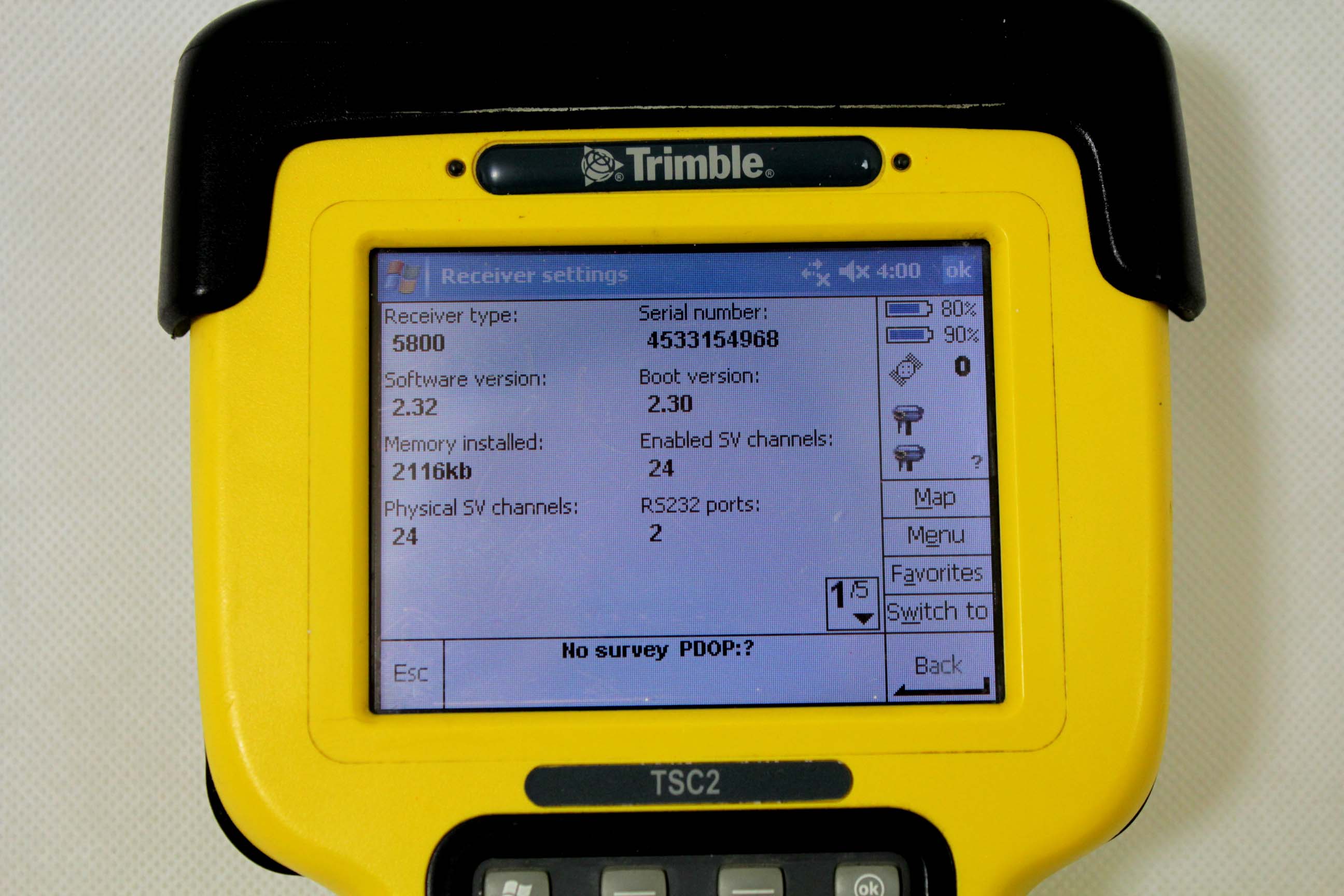 trimble terrasync serial number